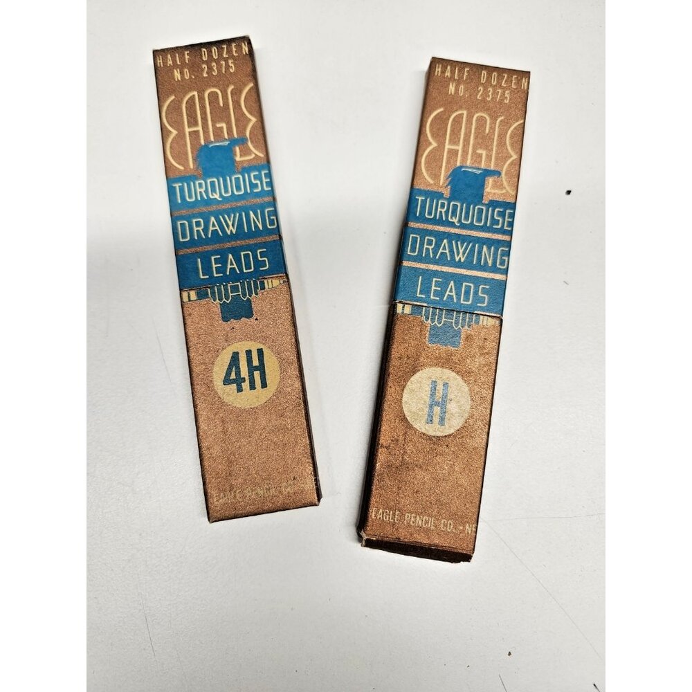 NIB Vintage Eagle Turquoise Drawing Pencil Leads 4H, H Unused No. 2375 New